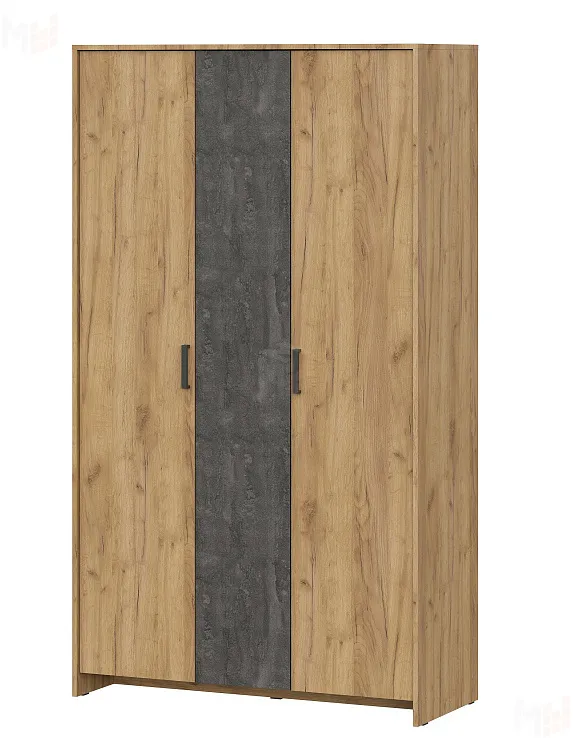 Шкаф трехстворчатый МСП 1 Дуб Золотой / Камень Тёмный
