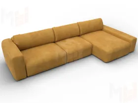 Диван угловой Лига-066 НПБ Лонг угол правый ( BRUT 10 желтый )