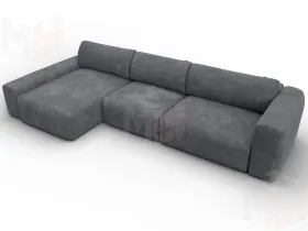 Диван угловой Лига-066 НПБ Лонг угол левый ( BRUT 16 темно-серый )