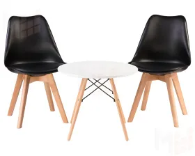 Стол журнальный DOBRIN SHELLEY (ножки светлый бук, цвет белый)