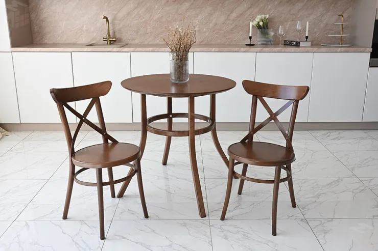 Стол  Сатурн круглый (светлый орех)