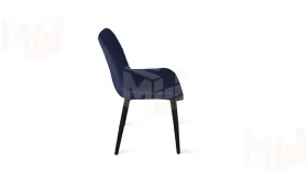 Стул OSCAR Черный муар, Велюр L005 синий
