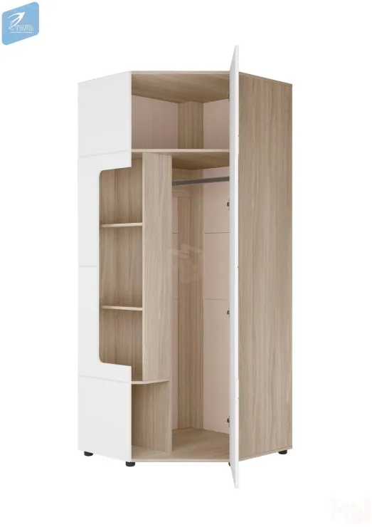 Шкаф угловой 45 градусов c полками Палермо-3 ШК-014