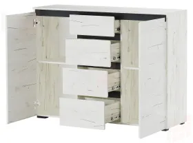Комод  ГРЕТТА 2С4Я Крафт белый-Антрацит