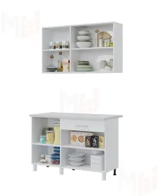 Кухня ТРЕНД 1,2 ЛДСП Белый-бетон