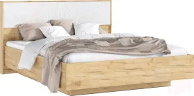 Флэш Кровать парящая 1,6м (ортопед металл) (Браш Вайт/Дуб Крафт, Дуб Крафт)