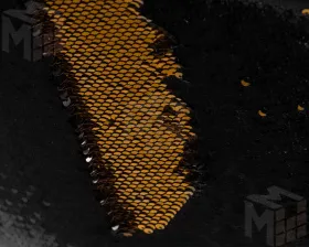 Стул барный DOBRIN DARCY BLACK SHINY (черный велюр с черно-золотыми пайетками)