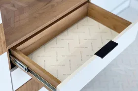 Стенка в гостиную Бери дуб крафт золотой/белое дерево