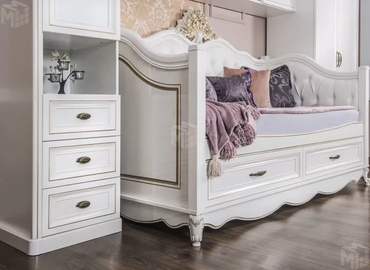 Спальня детская Натали белый глянец 2