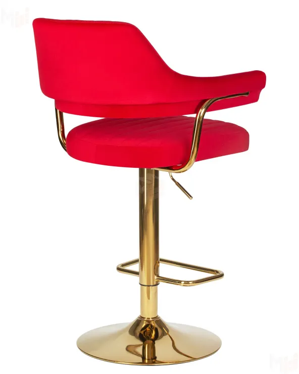Стул барный DOBRIN CHARLY GOLD (красный велюр (MJ9-45))