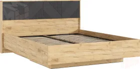   Ирис Кровать парящая 1,6м (ортопед металл) (Браш Графит/Дуб Крафт, Дуб Крафт)