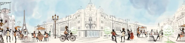 Стеновая панель Французские улочки