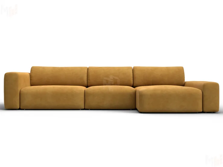 Диван угловой Лига-066 НПБ Лонг угол правый ( BRUT 10 желтый )