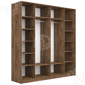 Шкаф-купе Прайм Широкий 2-х дверный 220 см, Крафт табачный/Черное стекло