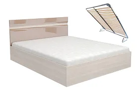 Кровать Ненси 1,6 с подъемным механизмом (ясень/капучино глянец)
