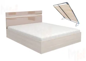 Кровать Ненси 1,6 с подъемным механизмом (ясень/капучино глянец)