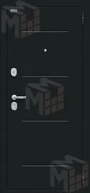 Входная металлическая дверь Мило Букле черное/Bianco Veralinga