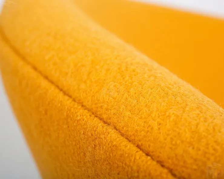 Кресло дизайнерское DOBRIN EMILY (желтая ткань AF13, хромированная сталь)