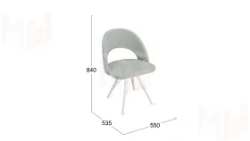 Стул Гэтсби К3 Белый матовый, Велюр Confetti Silver