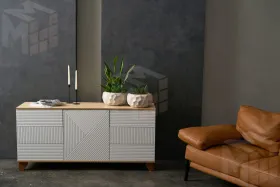 Комод Копенгаген (дуб сонома/белый матовый)