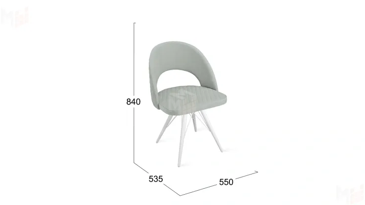 Стул Гэтсби К3 Белый матовый, Велюр Confetti Silver