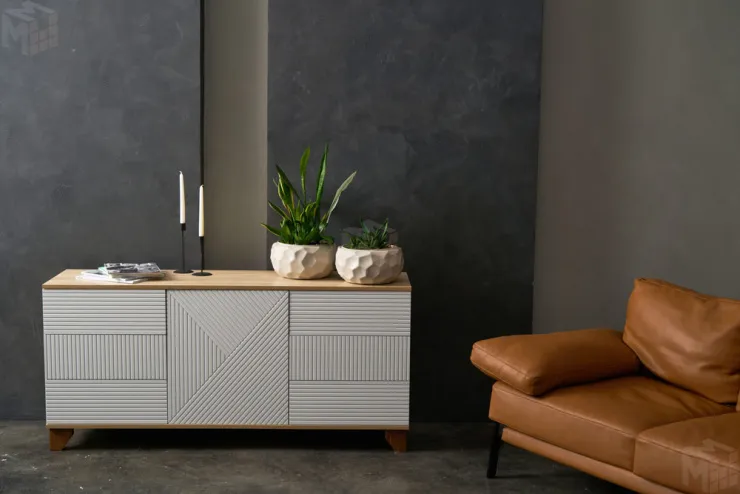 Комод Копенгаген (дуб сонома/белый матовый)