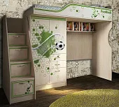 Кровать-чердак ФУТ-4/1 + тумба-лестница ФУТ-13/8 серия Футбол