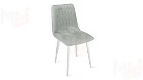 Стул Хьюго К1С Белый матовый, Велюр Confetti Silver