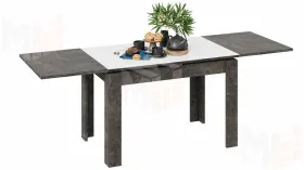 Стол обеденный Норман тип 1 Ателье темный, Стекло Белый глянец