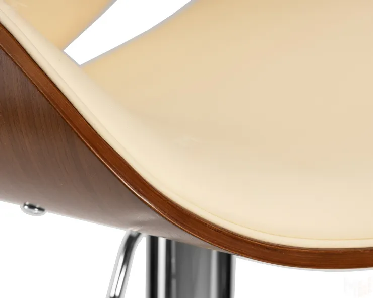 Стул барный DOBRIN KARTER (коричневое дерево, кремовый)