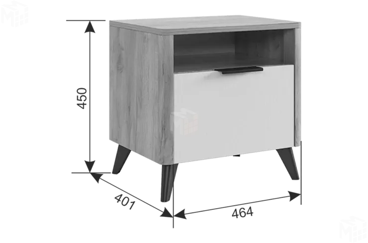 Тумба Адам  прикроватная дуб крафт золотой/графит