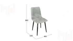 Стул Хьюго К1С Черный муар, Велюр Confetti  Silver