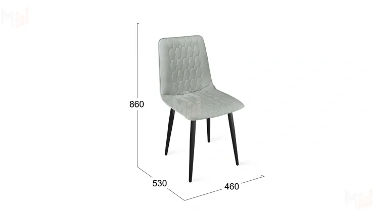 Стул Хьюго К1С Черный муар, Велюр Confetti  Silver