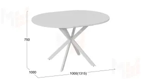 Стол обеденный раздвижной Мэдисон Тип 1 Белый муар, Белый