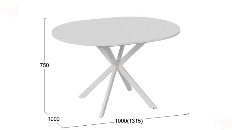 Стол обеденный раздвижной Мэдисон Тип 1 Белый муар, Белый