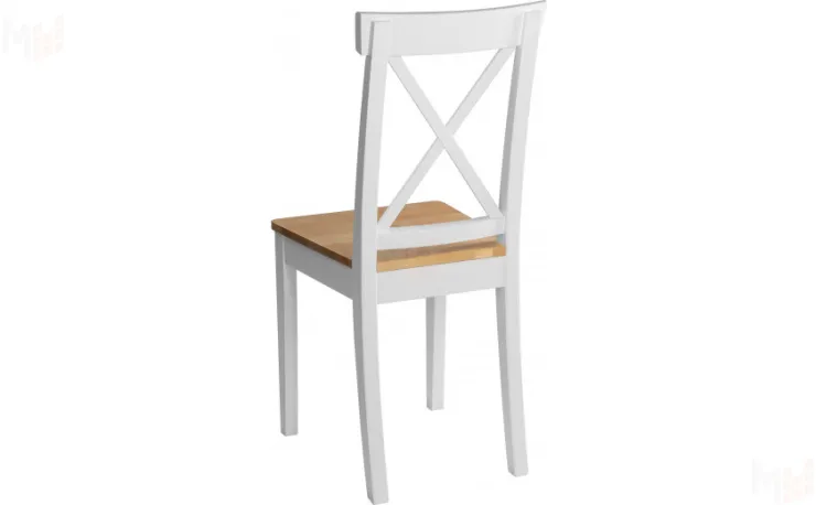 Стул деревянный с жестким сиденьем Бергольф Белый/Натуральный