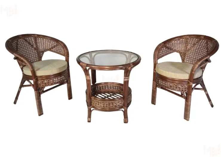 Комплект мебели из ротанга "Пеланги дуэт": два кресла и круглый столик  02/15