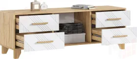 Ирис Тумба ТВ (1500) (Браш Вайт, Дуб Крафт)