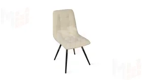 Стул Бруно (конус Т3) Черный муар матовый, Кожзам Бежевый