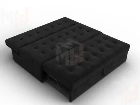 Диван прямой Лига-107 (160) ( SEVEN 35 черный )