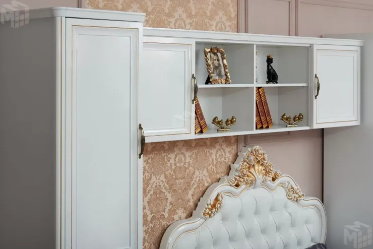 Секция навесная мост Натали белый глянец