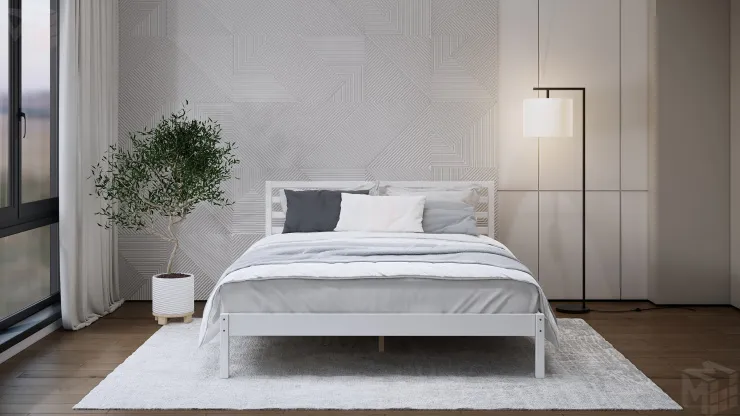 Кровать из массива Тирана 160*200 белая