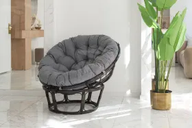 Кресло Папасан 23/01 с серой подушкой