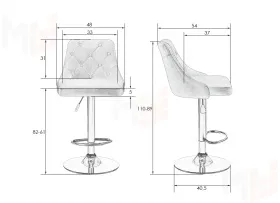 Стул барный DOBRIN JOSEPH BLACK (синий велюр (MJ9-117))