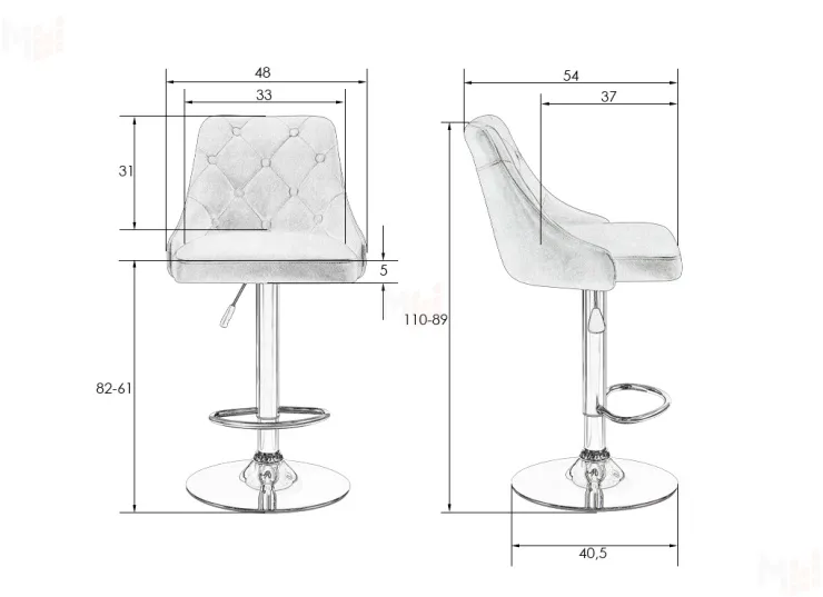 Стул барный DOBRIN JOSEPH BLACK (синий велюр (MJ9-117))