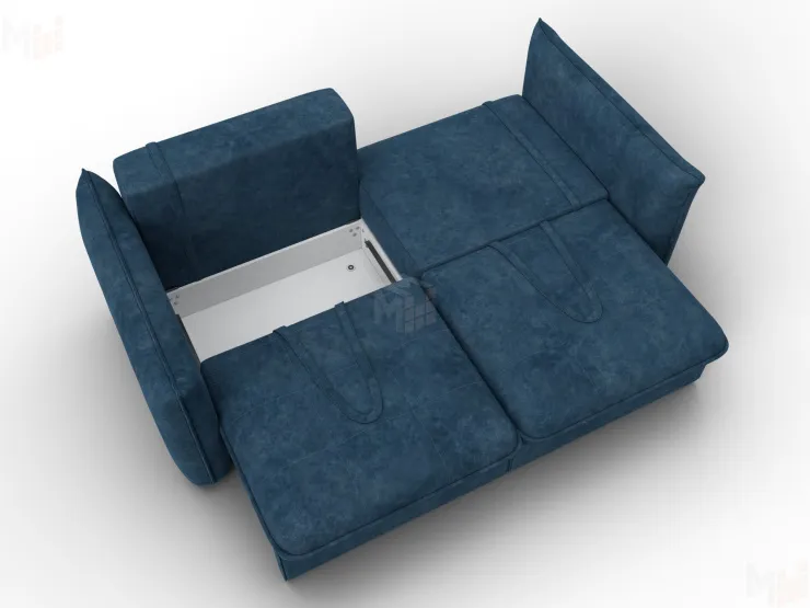 Диван прямой Лига-100 НПБ ( BRUT 11 синий )