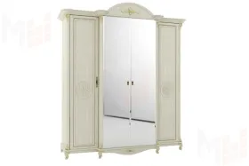 Шкаф 4-х дверный Да Винчи СД-01 (белый патина)