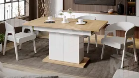 Стол раздвижной Детройт Тип 1 Белый, Дуб Крафт золотой