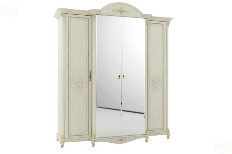 Шкаф 4-х дверный Да Винчи СД-01 (белый патина)