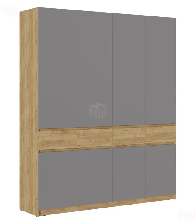 Шкаф Бостон ШК-004 (крафт золотой/серый шифер)